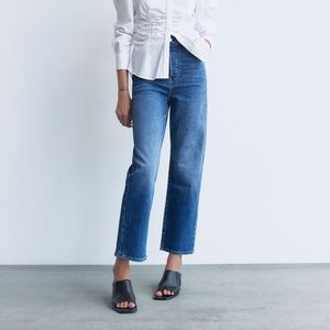 ZARA HIGH RISE VINTAGE SLIM JEANS Mid-Blue